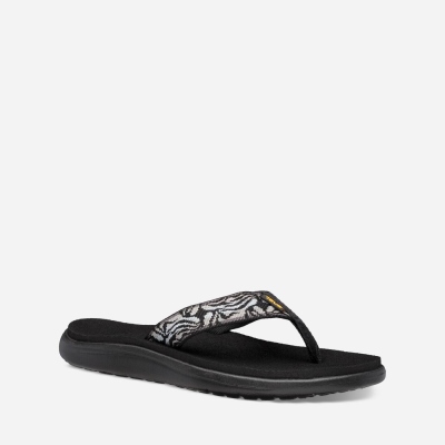 Teva Voya - Women's Teva Flip Flops - Black | India (EGJH86374)